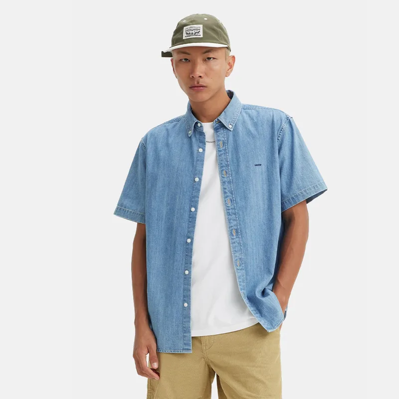 Levi's Authentic Button Down Med Indigo Ανδρικό Κοντομάνικο Πουκάμισο (9000222842_84674)
