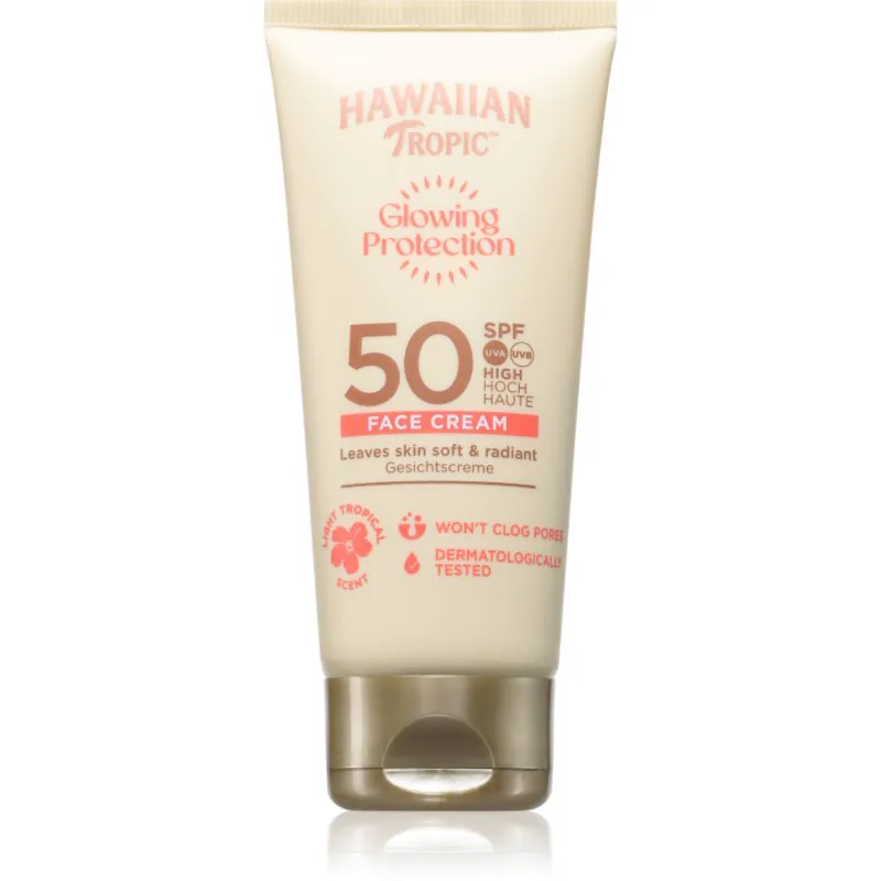 Hawaiian Tropic Glowing Protection Face Cream αντηλιακή κρέμα προσώπου SPF 50 50 ml