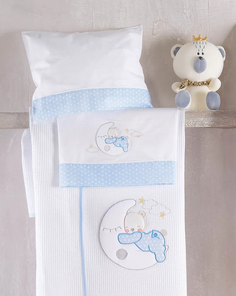 Σετ σεντόνια κούνιας (100Χ160) MOON SWING ΣΙΕΛ, RYTHMOS HOME