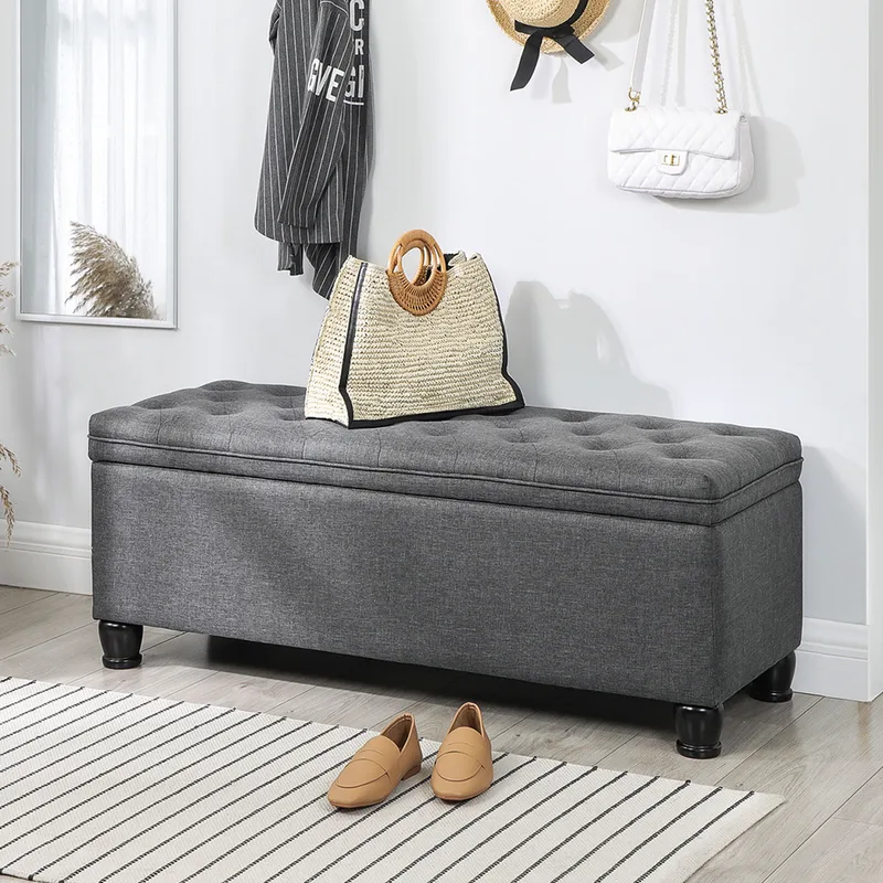 Ταμπουρέ Με Αποθηκευτικό Χώρο (118x45x45) Songmics LOM070G01