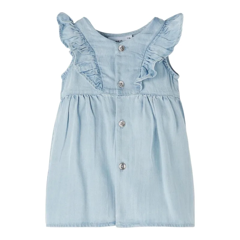 Φόρεμα τζιν μπεμπέ κορίτσι name it-13200288-Light Blue Denim