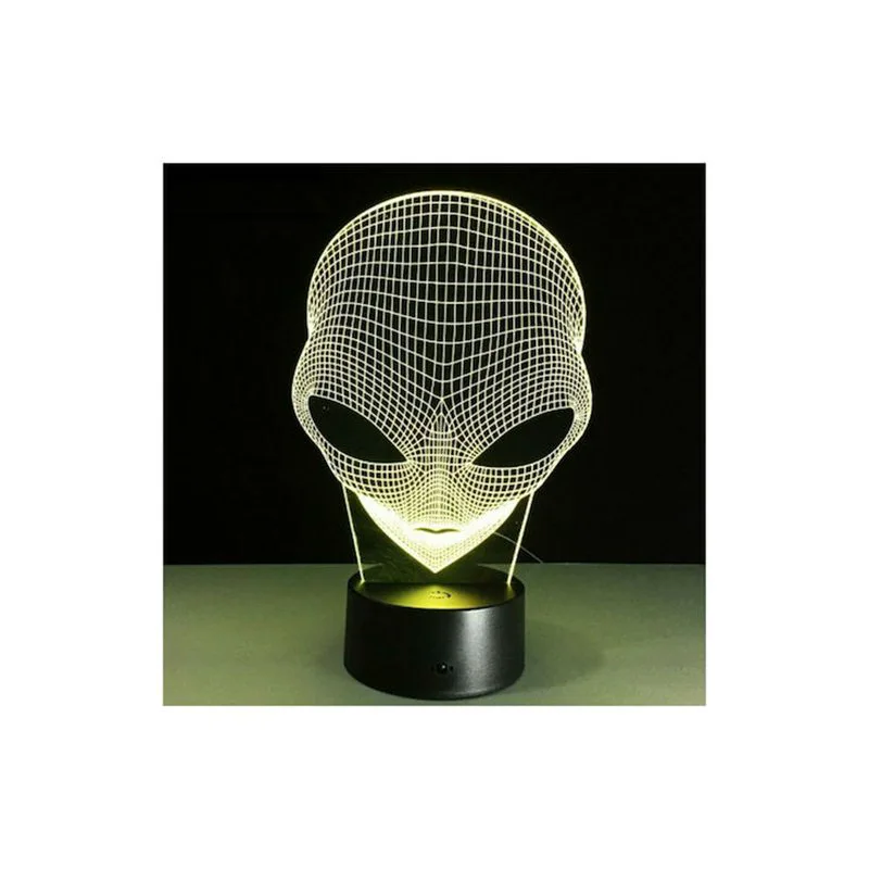 Alien Διακοσμητικό Φωτιστικό 3D Illusion LED σε Μαύρο Χρώμα