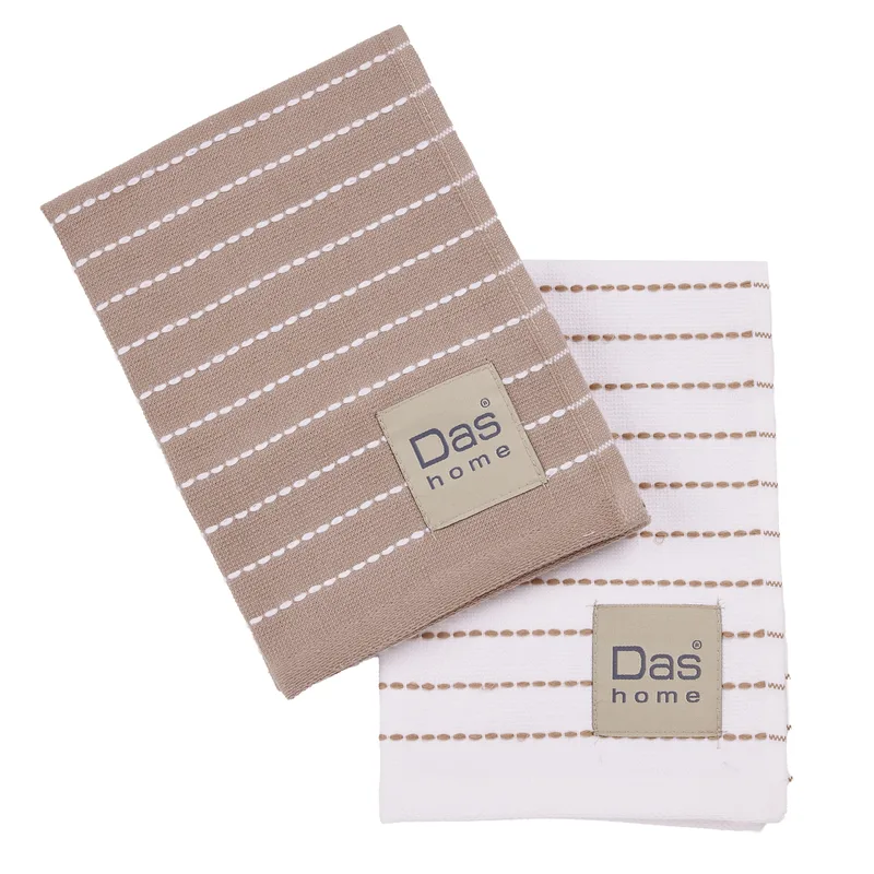 Das home σετ ποτηροπανα 2τμχ 30χ50 0825 taupe, white
