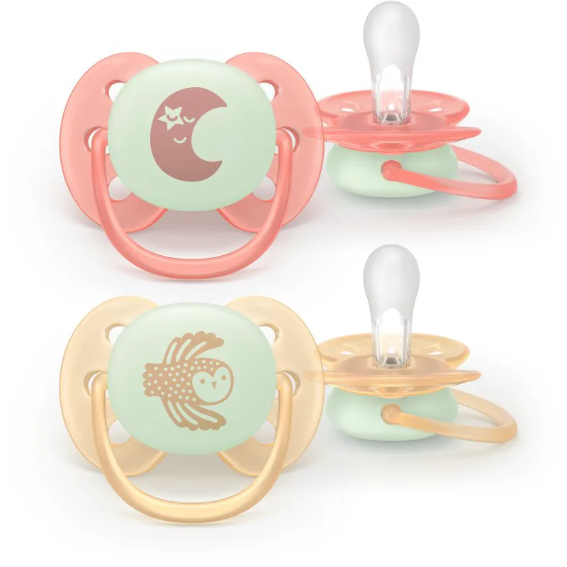 Philips Avent Ultrasoft Night SCF094/02 0-6m πιπίλα Neutral 2 τμχ