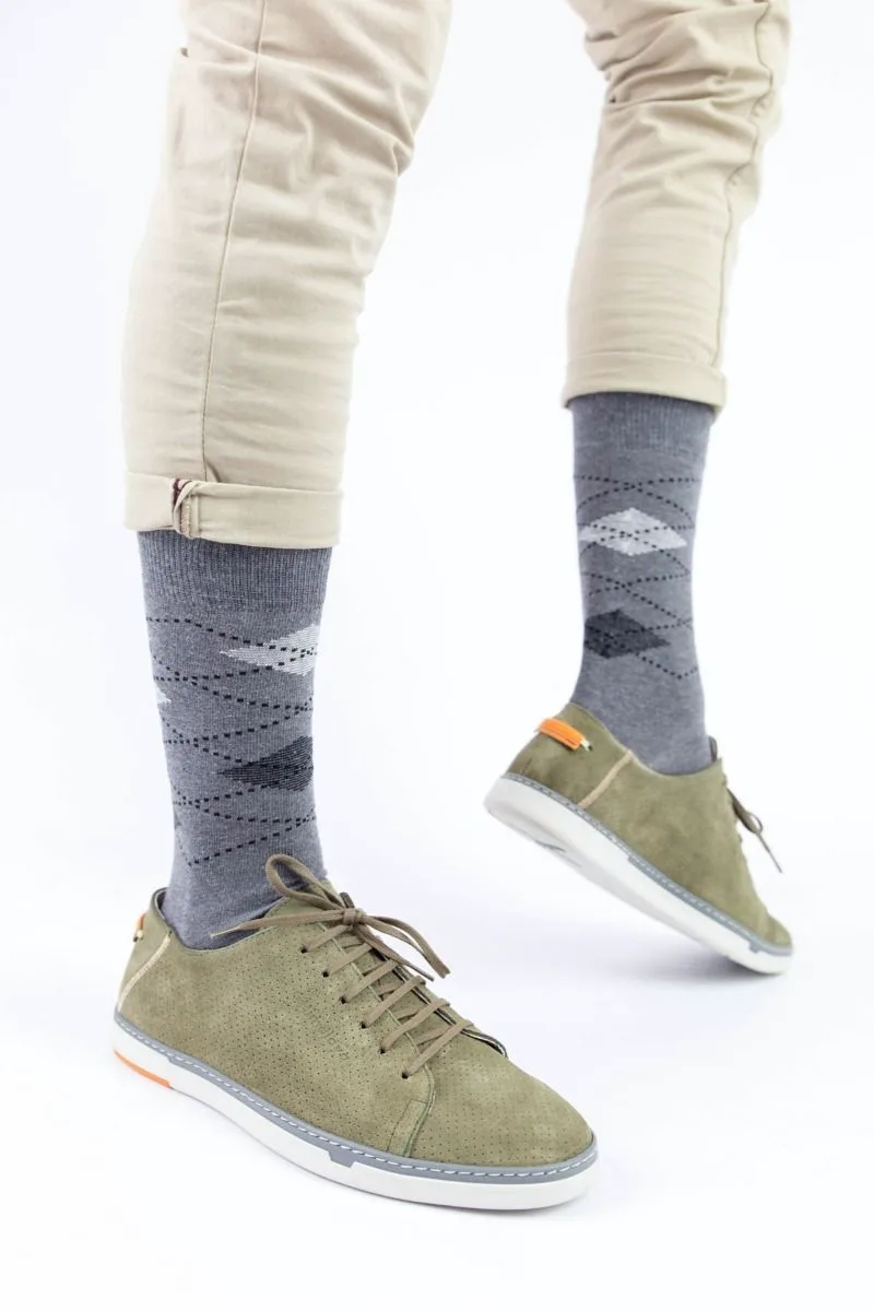 Ανδρικές casual κάλτσες JASON I Βαμβακερές Trendy 16380 Σκούρο Γκρί