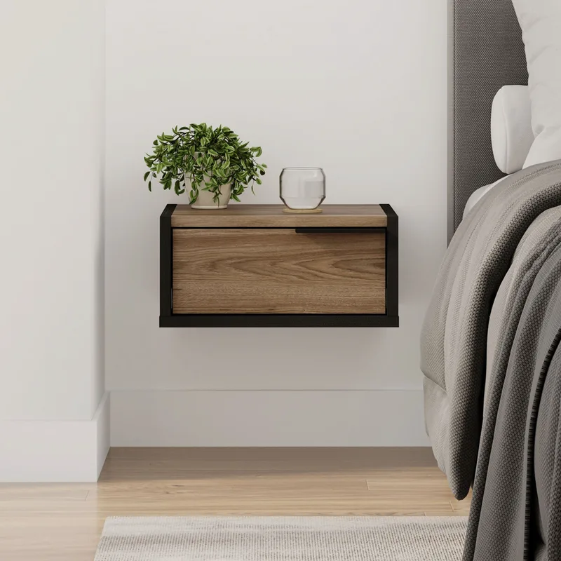 Κομοδίνο Eco - Black Wood, Oud 855Dte3567 (40x18,8x30 cm)