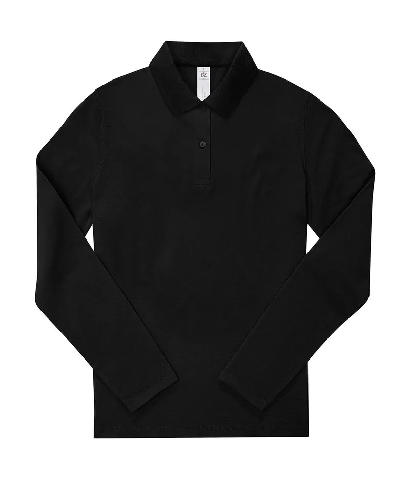 Γυναικεία Μακρυμάνικη Μπλούζα Polo PW464 B&C My Polo 210 LSL Black