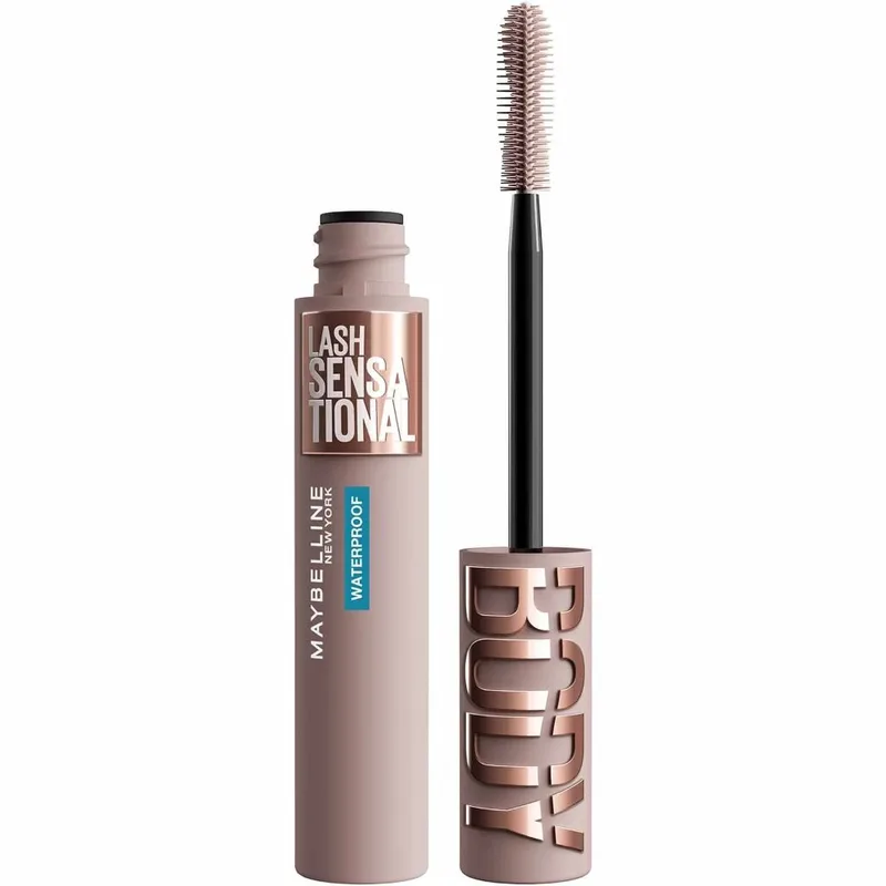 Maybelline Lash Sensational Waterproof Body Mascara Αδιάβροχη Μάσκαρα για Πλούσιο Όγκο, Γεμάτες Βλεφαρίδες με Ανόρθωση Χωρίς θρυμματισμό & Μουτζούρες 8.4ml - Very Black