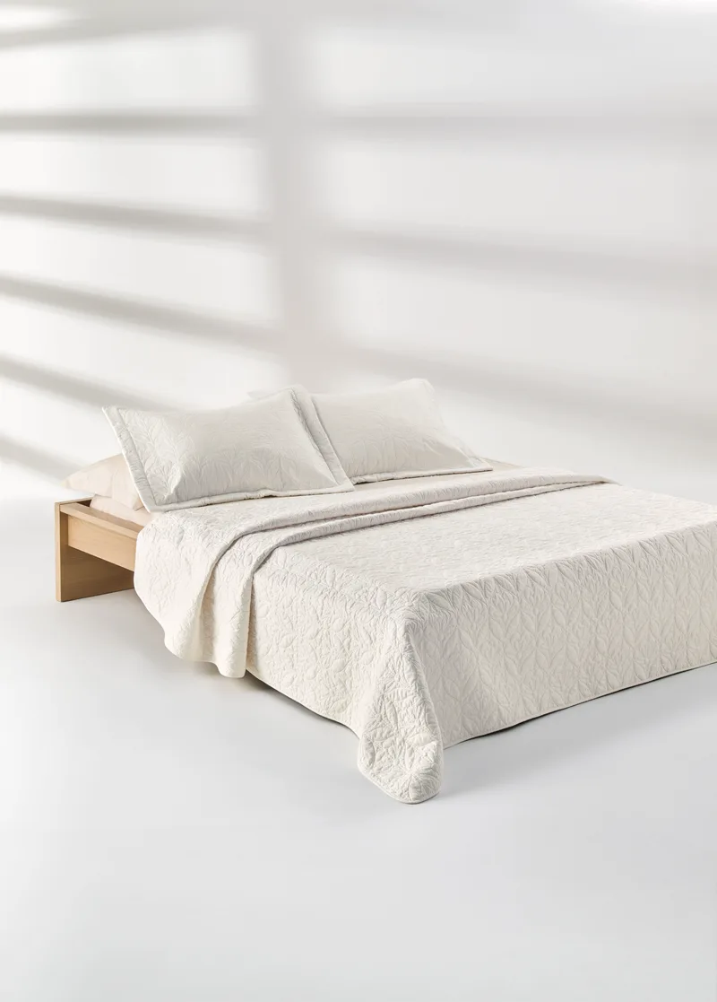 Σετ Κουβερλί Υπέρδιπλο 3 Τεμαχίων Kentia Aspara White 230x250