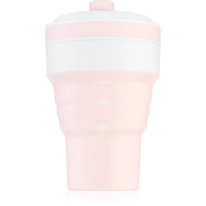 KidPro Collapsible Mug κύπελλο με καλαμάκι Ροζ 350 ml