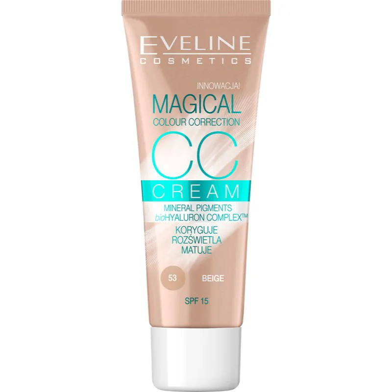 Eveline Cosmetics Magical Colour Correction CC κρέμα SPF 15 απόχρωση 53 Μπεζ 30 ml