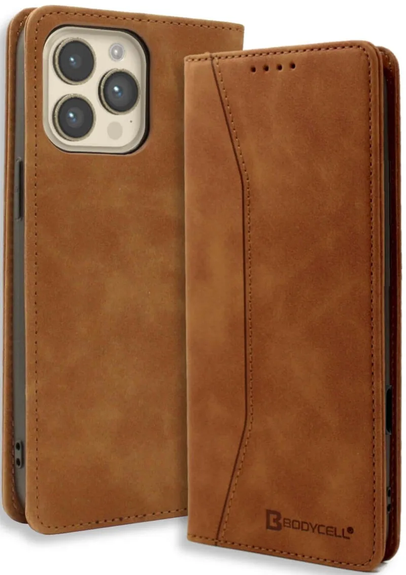 Θήκη iPhone 16 Pro Max Bodycell Book Case Πορτοφόλι - Brown (5206015079740)