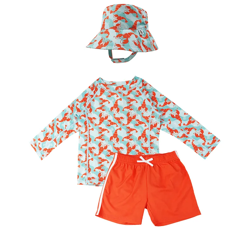 Σετ Μαγιό Με Bucket Καπέλο Και Μπλούζα UV 12-24μηνών Lobster Zoocchini ZOO16019 (Μέγεθος: 12-24 Μηνών) - Zoocchini - ZOO16019-12-24M
