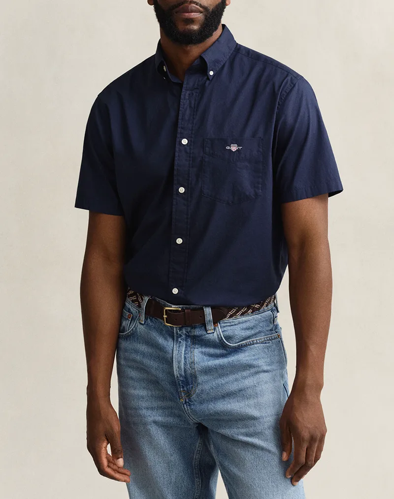 GANT ΠΟΥΚΑΜΙΣΟ ΚΜ REG POPLIN SS SHIRT 3G3000101-410 NavyBlue