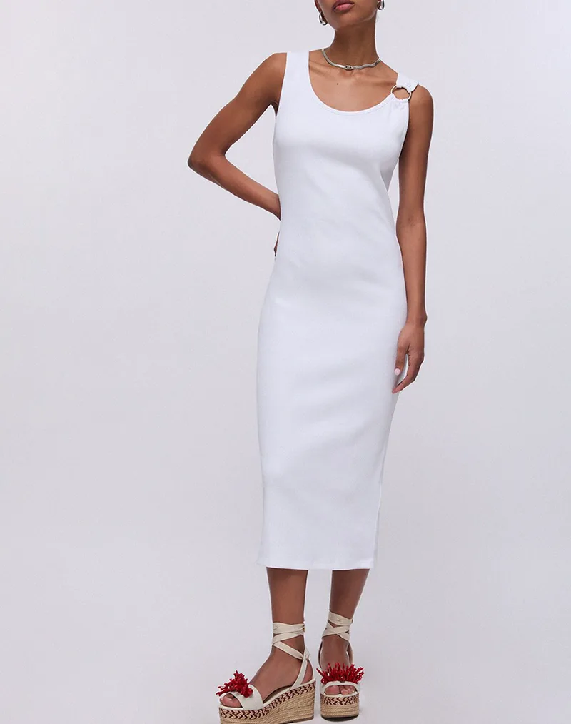 LIU JO BEACHWEAR_VA6J05_ABITO JERSEY COSTINA ΦΟΡΕΜΑ ΓΥΝΑΙΚΕΙΟ VA6129J4822-11110 White