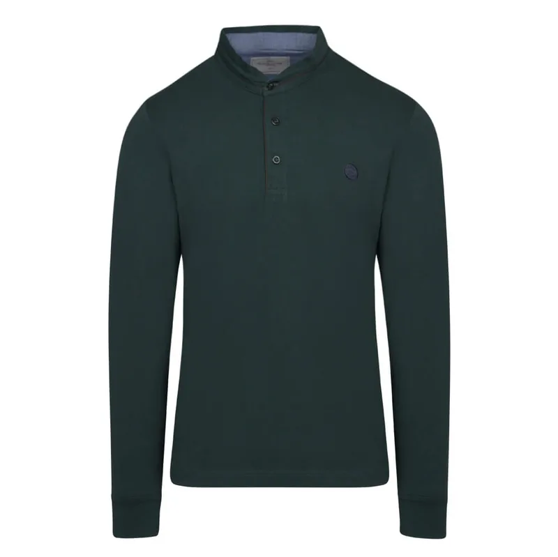 Signature Long Sleeve Mao Polo Πράσινο (Modern Fit) New Arrival