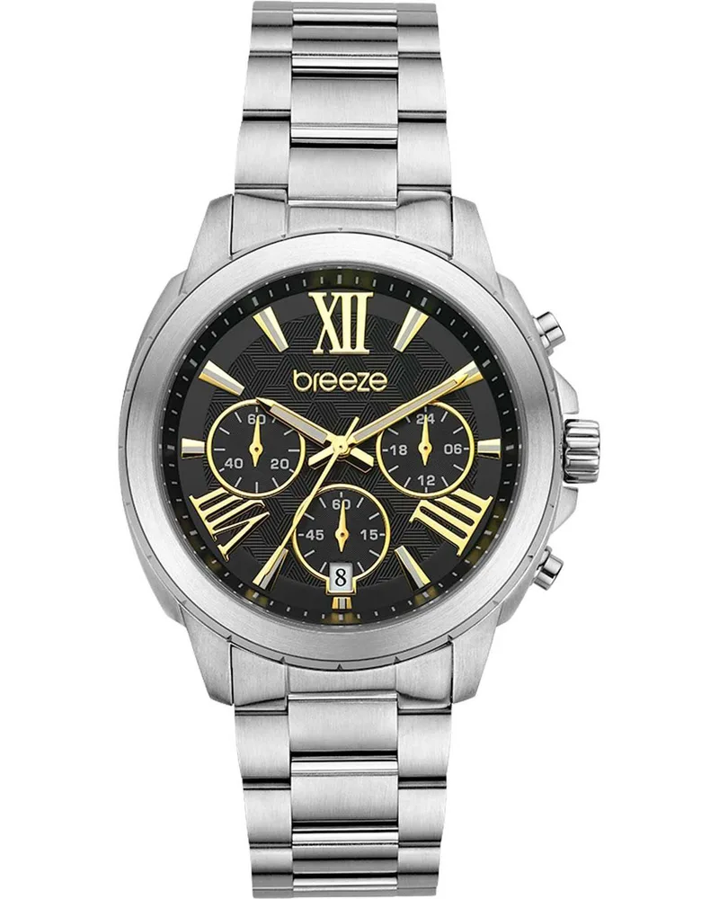 BREEZE Chronique Chronograph - 612481.2, Silver case with Stainless Steel Bracelet