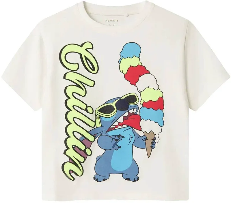 ΜΠΛΟΥΖΑ NAME IT 13240640 NMMMALIX STITCH NREG SS TOP WDI ΛΕΥΚΗ (92 CM)-(2-3 ΕΤΩΝ)