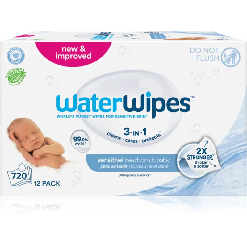 WaterWipes Baby Wipes 12 Pack παιδικά απαλά υγρομάντηλα 12x60 τμχ
