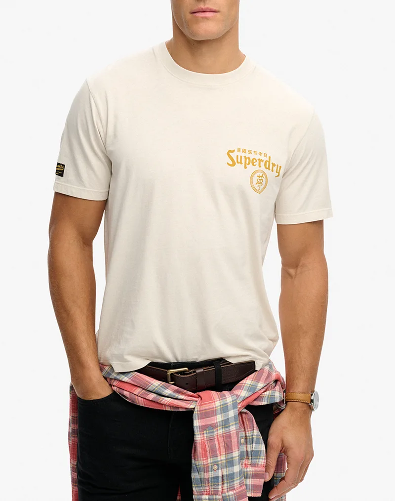SUPERDRY D2 OVIN TOKYO NARRATIVE LOOSE TEE ΜΠΛΟΥΖΑ ΑΝΔΡΙΚΟ M1012248A-1KI Ecru