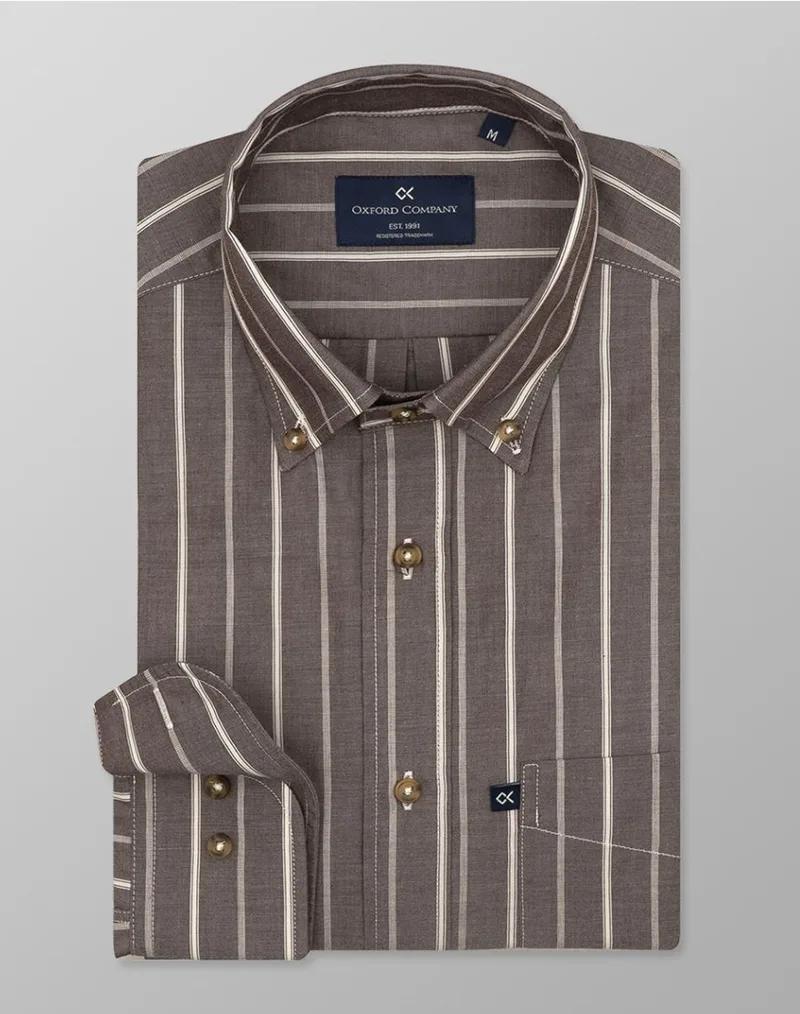 OXFORD COMPANY BUTTON DOWN ΠΟΥΚΑΜΙΣΟ J120-BZ10.02-02 Brown