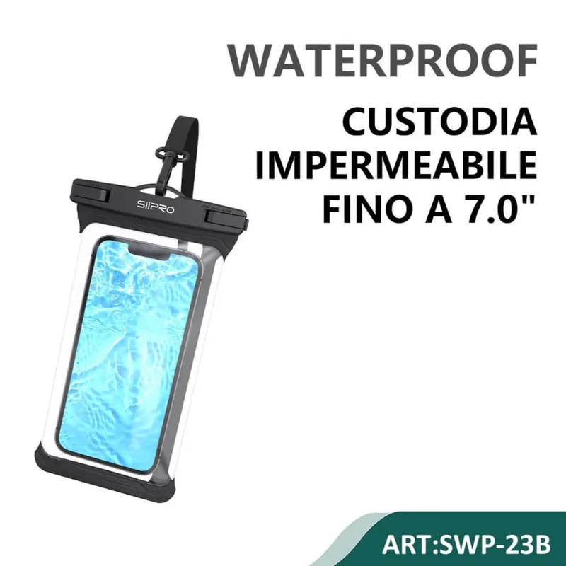 Siipro Universal Waterproof Bag Case 7" Black