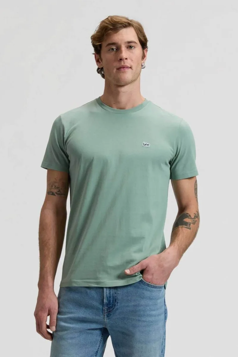 Lee® ανδρικό T-shirt με logo print Regular Fit - 112376466 Πράσινο Ανοιχτό