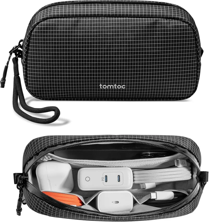Θήκη Universal Tomtoc Light-T12 Accessory Pouch για Αξεσουάρ / PowerBank / Smartphone με Φερμουάρ 1L Small - Black (T12S1D2)