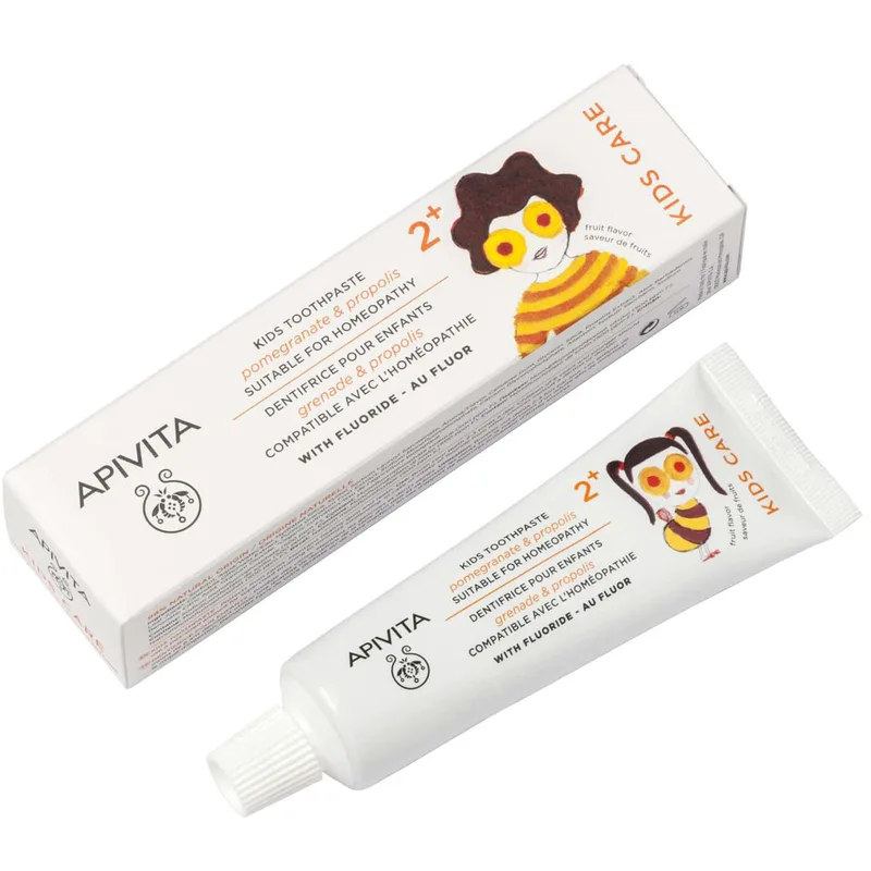 Apivita Kids Care Toothpaste 2+ With Pomegranate & Propolis Παιδική Οδοντόκρεμα Με Ρόδι & Πρόπολη Από 2 Ετών 50ml