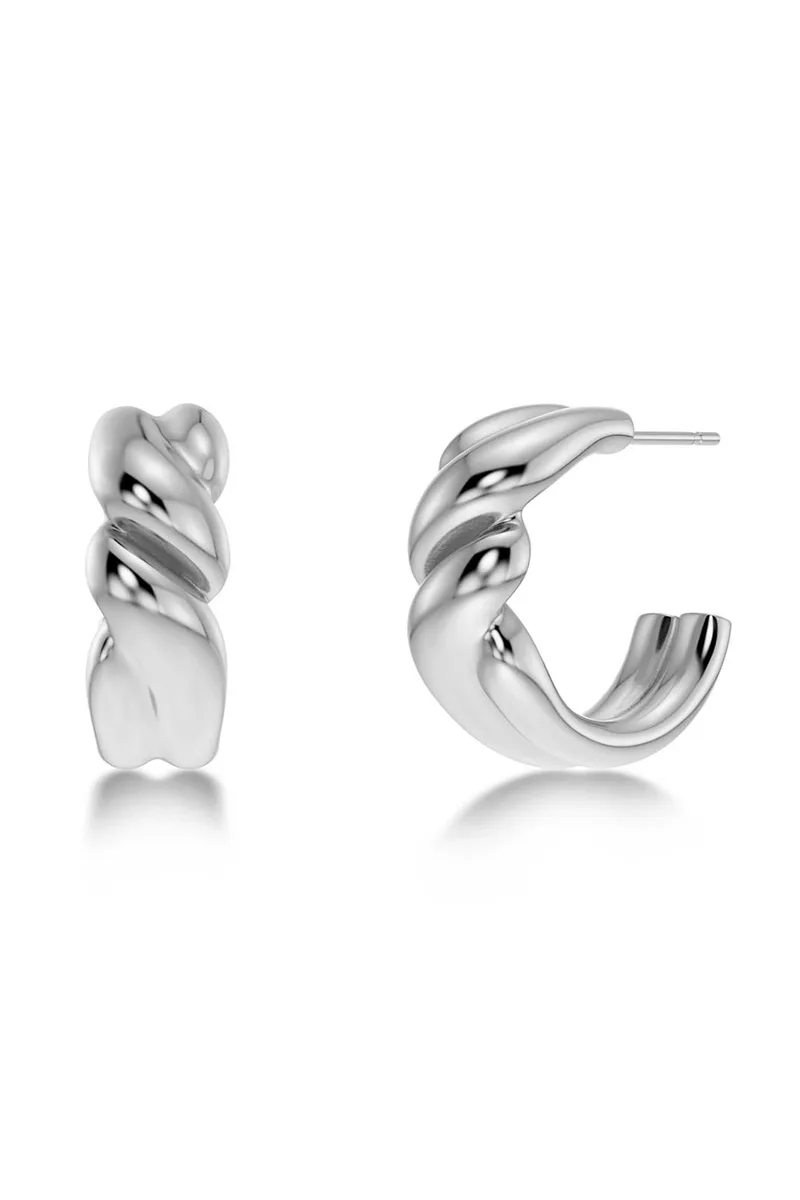 EDBLAD γυναικεία σκουλαρίκια "Twist Hoops Steel L" - 127940
