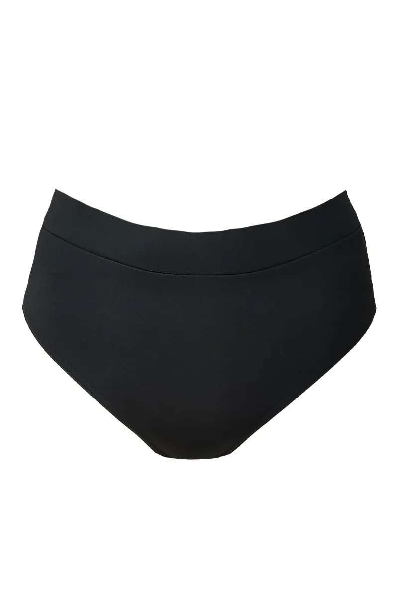 Ψηλόμεσο σκαφτό bikini-slip σε μαύρο χρώμα