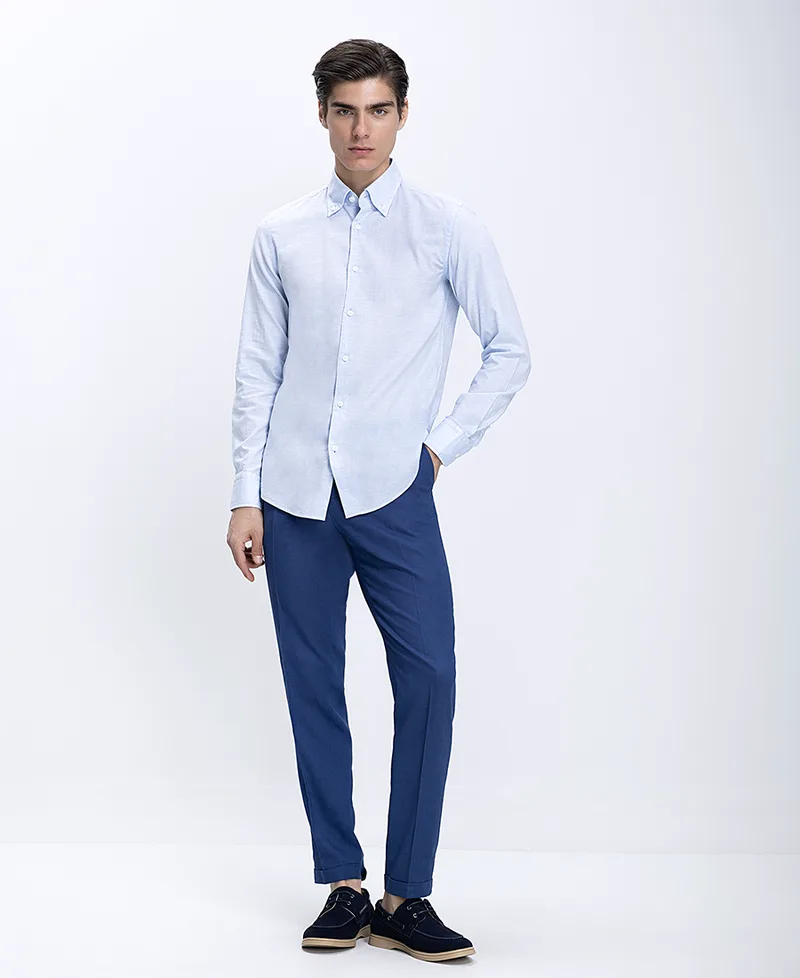 Ανδρικό Παντελόνι Με Λινή Υφή Slim Fit