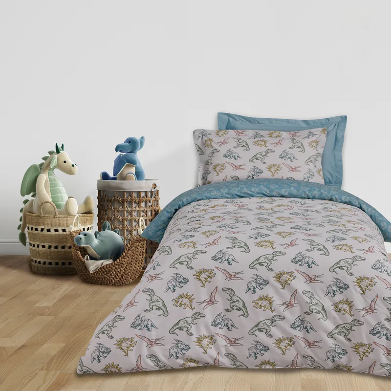 Σετ Σεντόνια Polycotton Μονά 170x260εκ. Kid Line 4930 Μπλε-Γκρι Das Kids (Τύπος κατωσέντονου: Χωρίς Λάστιχο, Χρώμα: Μπλε, Ύφασμα: 70% Βαμβάκι-30% Polyester) - DAS KIDS - 502109104930