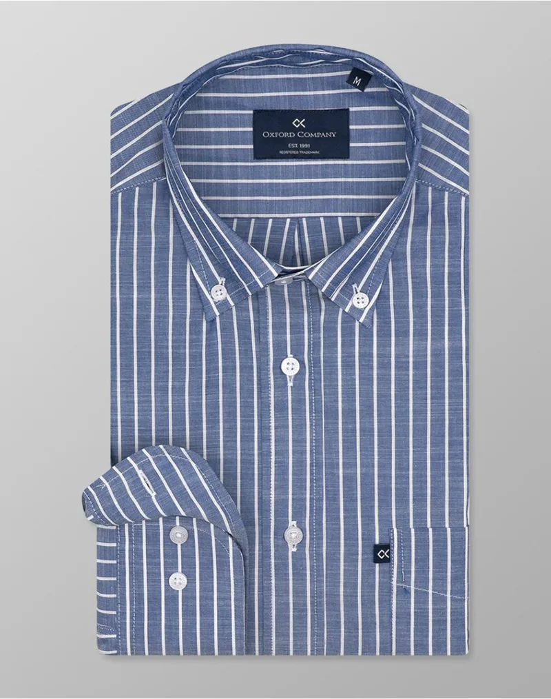OXFORD COMPANY BUTTON DOWN 100%BAMBAKI ΠΟΥΚΑΜΙΣΟ F123-BZ10.01-01 DarkBlue