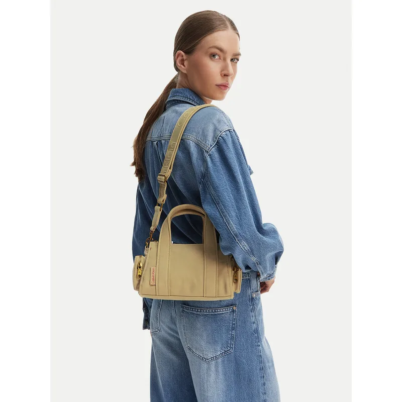 Τσάντα Calvin Klein Webbing Strap Canvas Pocket Bag LV04F3464G Μπεζ