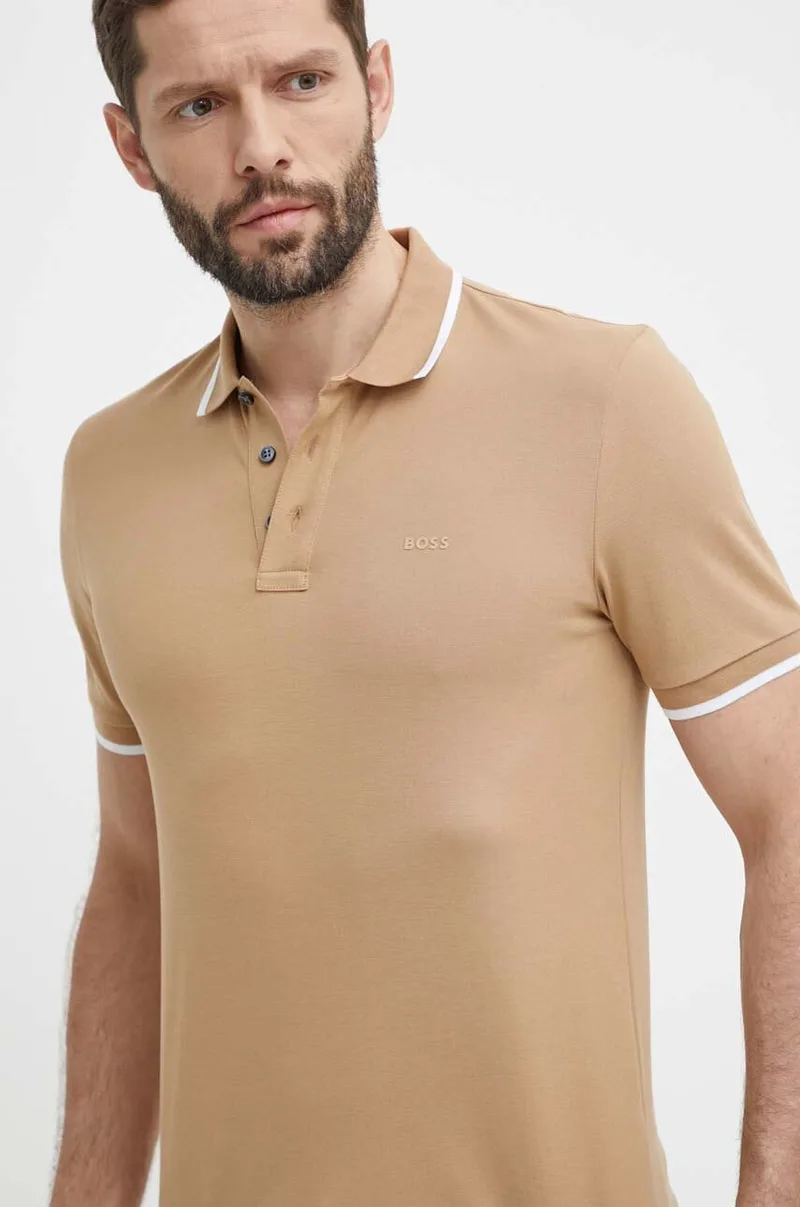 Βαμβακερό μπλουζάκι πόλο BOSS Gelio-C_Sz40