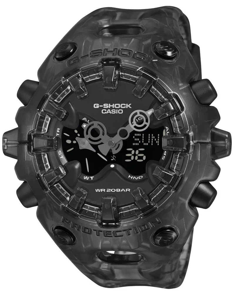 CASIO G-Shock The Over Size Chronograph - GA-V01SKE-8AER Black case with Black Transparent Rubber Strap
