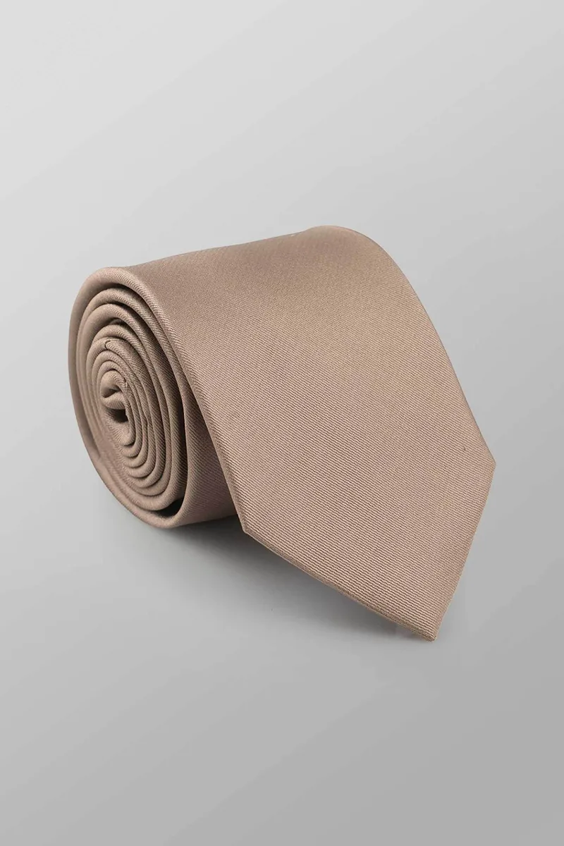Oxford Company ανδρική μεταξωτή γραβάτα μονόχρωμη Regular Fit - TIE62-101.05 Μπεζ