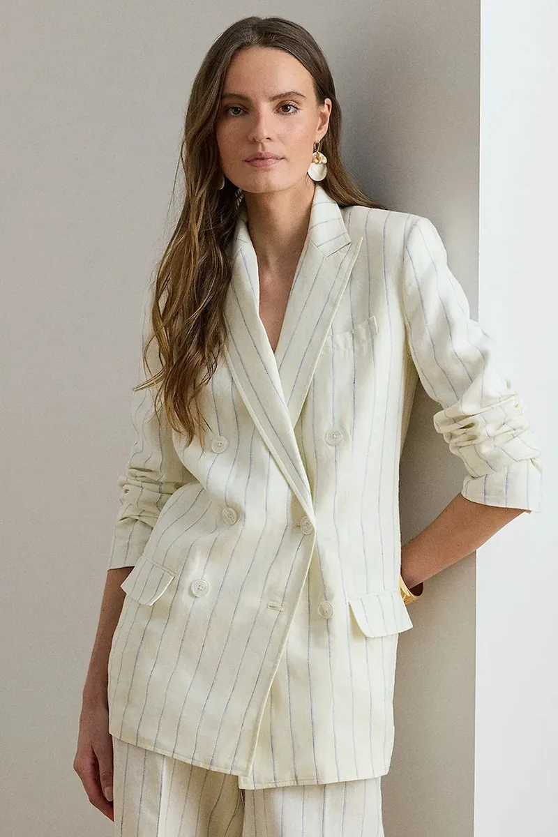 Lauren Ralph Lauren σταυρωτό σακάκι γυναικείο λινό