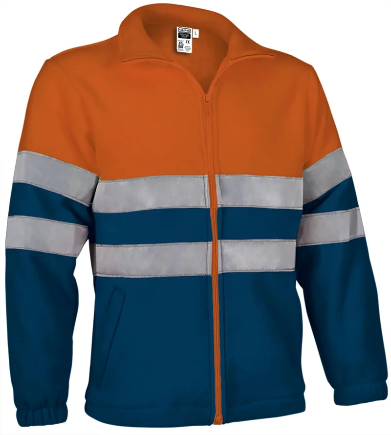 Hi-Vis Fleece Jacket AIRPORT Valento FPVAAIRNM Fluo Orange-Orion Navy Blue