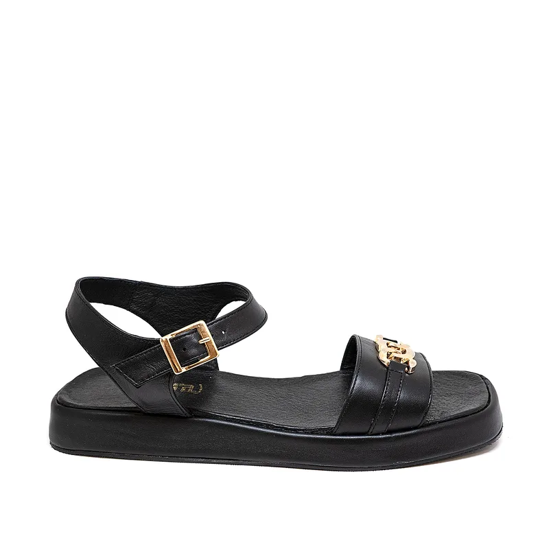 Bigshoes GA0306-01 Δερμάτινo Πέδιλο Μαύρο