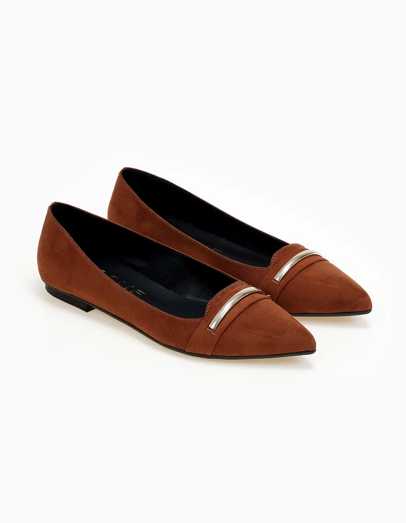 Καστόρινα μυτερά loafers με μέταλλο - Ταμπά