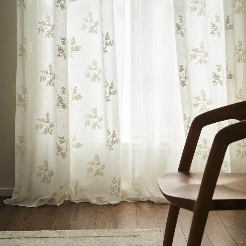 Κουρτίνα με σιρίτι Gofis Home Leaf Offwhite Aw24 10-04-532-12/05 140x280