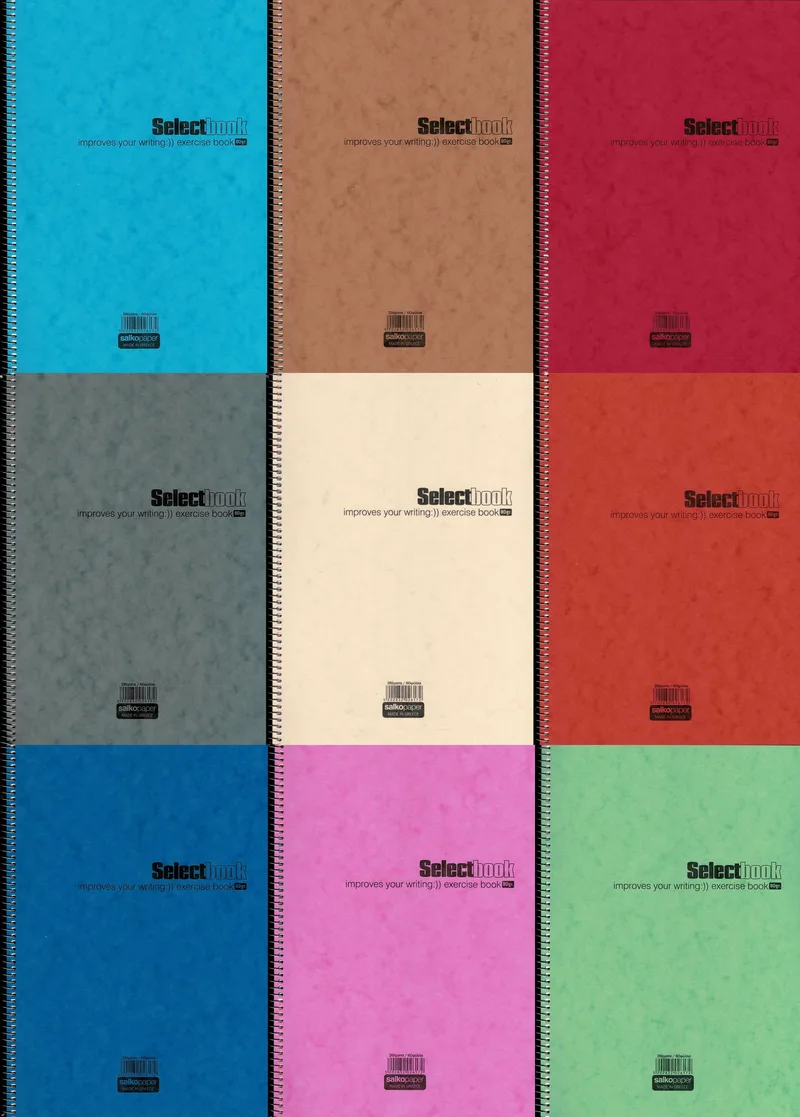 Τετράδιο σπιράλ ριγέ Salco Select book 2 θέματα/60 φύλλα 21x29 (9 χρώματα)