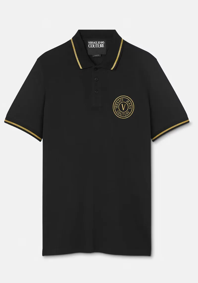 Versace Jeans Coutute Polo της σειράς V-Emblem - 78GAGT00 78UP621 G89 Black