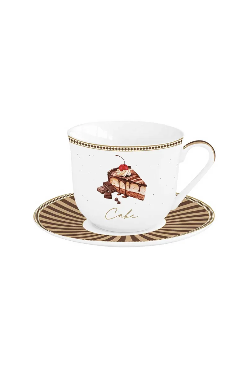 Easy Life πορσελάνινο φλυτζάνι καφέ με πιατάκι 400 ml "Sweet Moments" - 8001544175157