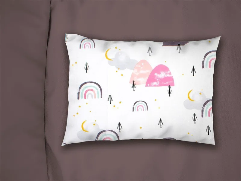 Βρεφική Μαξιλαροθήκη Dimcol Rainbow 575 35x45 White-Pink