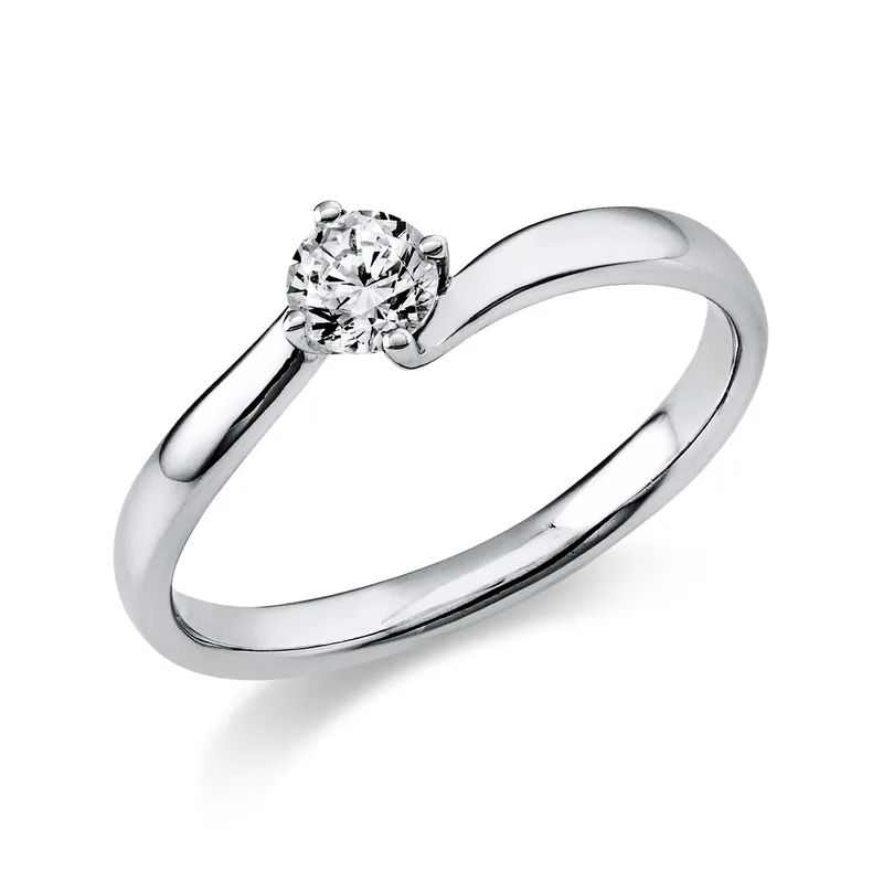 Diamond Group Μονόπετρο Δαχτυλίδι με Διαμάντι Brilliant από Λευκό Χρυσό 18 Καρατίων DDX387