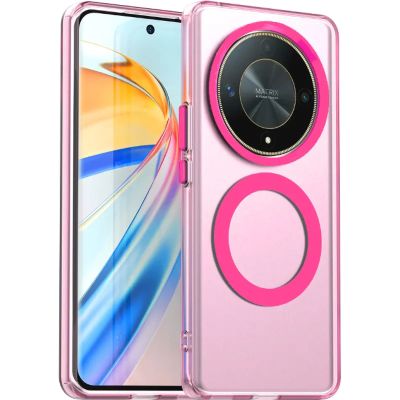 Θήκη Honor Magic6 Lite Techsuit CandyCase Σκληρή Ημιδιάφανη με MagSafe - Ροζ (5949419311091)