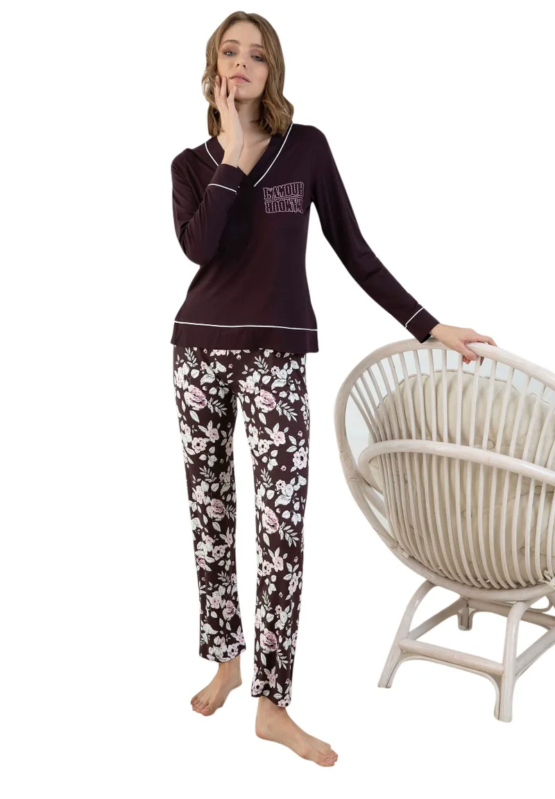 Πιτζάμα γυναικεία Sevim Soft Dreamy Floral 13227
